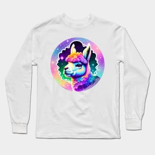 Colorful Cute Llama Funny Alpaca Lovers Long Sleeve T-Shirt